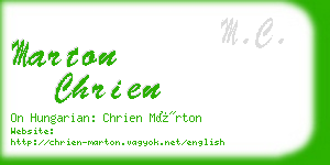 marton chrien business card